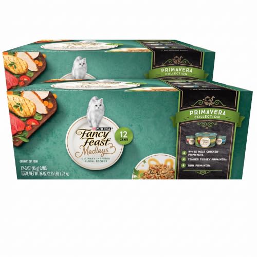 Fancy Feast Purina Wet Cat Food Variety Pack, Medleys Primavera Collection - (4 Packs of 12) 3 oz. Cans - image 1