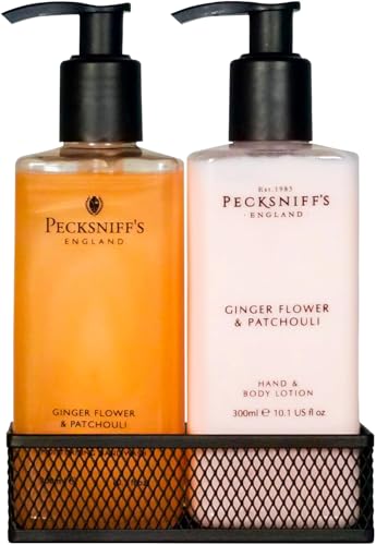 Pecksniffs Luxury Bath Gift Set, Ginger Flower and Patchouli Moisturizing
