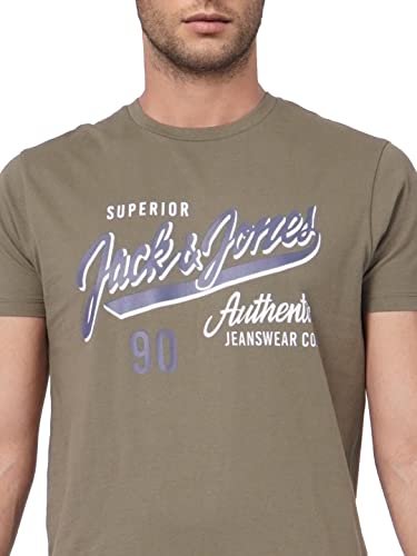 Image of JACK & JONES Men's Printed Slim Fit Crew Neck T-Shirt