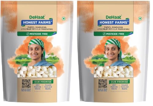 Image of DeHaat Honest Farms Pesticide Free Makhana (Premium Mithila Makhana) 100 Gms (Pack of 2)