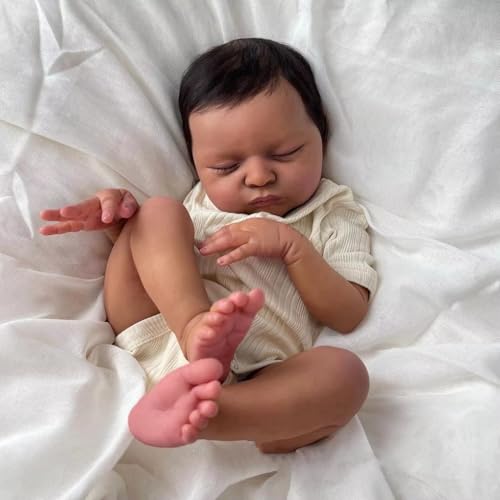 Muñeca Reborn Bebé Afroamericana Realista 19 Pulgadas miniatura 3
