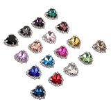 minkissy 25piezas Botones Decorativos de Cristal con Strass Forma de Corazón Unidades para Costura DIY Adornos para Ropa Vestidos de Boda y Manualidades Creativas Color Color Aleatorio