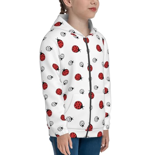 Ladybug Kid Hoodies Boys Zip Up Sweatshirts Girls Pullover with Pocket4