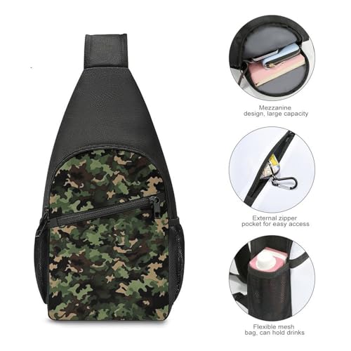 Bolso bandolera camuflaje ligero para senderismo y viaje miniatura 5