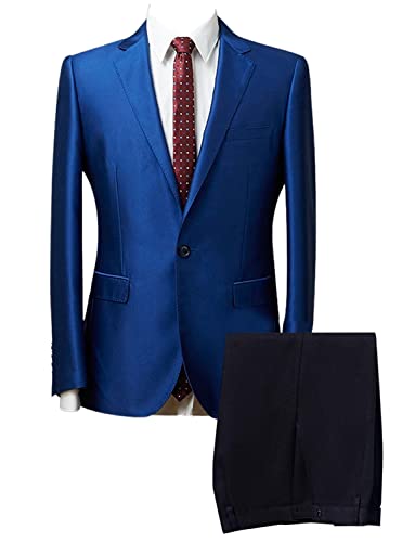 Costume homme à revers cranté et un bouton coupe moderne ensemble veste et pantalon noir