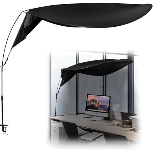 Desk Shade for Cubicle to Block Light, Leaf Canopy Office Cubicle Accessories, Adjustable Overhead Light and AC Airflow Blocker Shield with Clamp for Privacy, Aesthetic Comfortable Workspace Decor