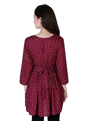 Image of ZUVINO Women's Maternity Feeding Top with Zip for Easy Nursing | Stylish Feeding Tops for Jeans | Maternity Short Kurti for Mothers | Nursing Dress for Women | 100% Rayon
