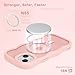 Amzfield Magnetic for iPhone 15 Case, Compatible with Magsafe Wavy Frame Cute Design Translucent Matte Hard Back Silicone Bumper Shockproof Protective Phone Case for iPhone 15 Women Girls, Pink
