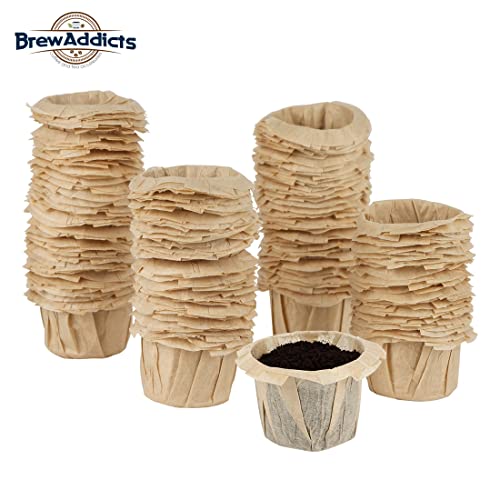 Brew Addicts Disposable Coffee Filters 600 Count, Brown, All-Natural & Unbleached Single-Use Coffee Filter For Reusable K Cups Or Coffee Machines, Perfect Size & Quantity #TOP5