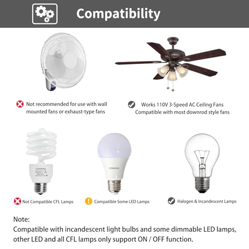 Cenming FAN28R FAN-51T Fan-51T Universal Ceiling Fan Remote Control Kit thumb #2