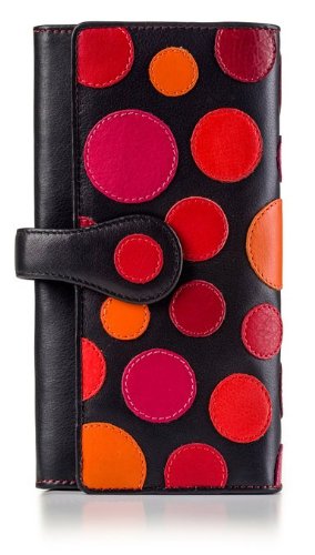 Visconti P2 Neptune Soft Womans' Leather Wallet/Purse With Polka Dots (Very Berry) #TOP9