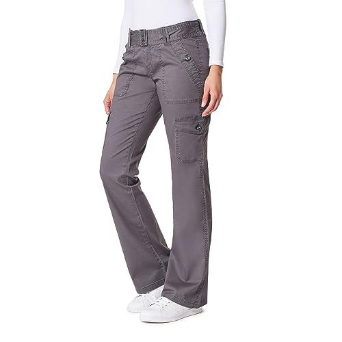 WallFlower Women's Feisty Curvy Cargo Flare Low Rise Belted Insta Stretch Juniors Pants