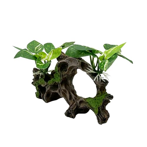 Image of Fish Tank Decorations Aquarium Decor Ornaments Betta Silk Leaf pad Hammock Artifical Driftwood Cave Goldfish Bowl Accessories (Type-H)