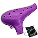 Plastic Ocarina Instrument 12 Hole Alto C Ocarina 12-Hole Zelda Ocarina Instrument Easy Instrument for Children, Beginners (Purple)