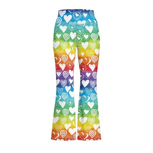 Image of Girls Leggings Floral Print High-Waisted Flared Pants 5-14 Years