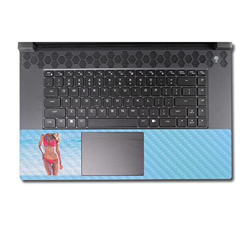 Image of MightySkins Carbon Fiber Skin Compatible with Alienware M17 R5 (2022) Full Wrap Kit - Bikini | Protective, Durable Textured Carbon Fiber Finish | Easy to Apply & Change Styles | Made in The USA