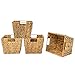 Trademark Innovations Hyacinth Storage Basket with Handles, Rectangular (Set of 4, 11.5