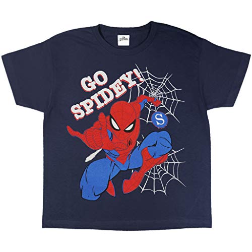 Marvel Comics Spider-Man Go Spidey Les Filles T-Shirt Marine 98 | Age 2-13, Cadeaux Marvel, Spiderman Top Filles, Vêtements pour Enfants, badine l'anniversaire Idée Cadeau