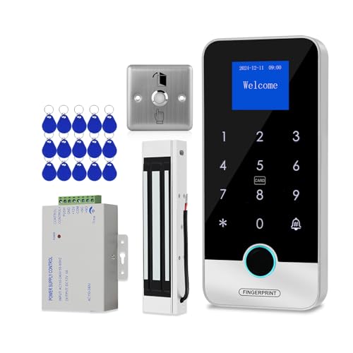 ReaIOKbii Bluetooth tuya app sistema di controllo accessi kit RFID controller tastiera intelligente per impronte digitali 180KG / 350LB serratura magnetica IC portachiavi apriporta 13.56MHz