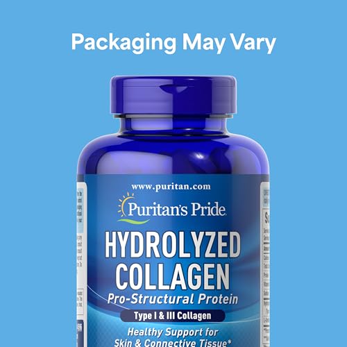 Puritan's Pride Hydrolyzed Collagen Pro-Structural Protein for Men and Women 1000mg, Dietary Supplement for Skin, Bones and Joints, 180 Caplets - Image 3