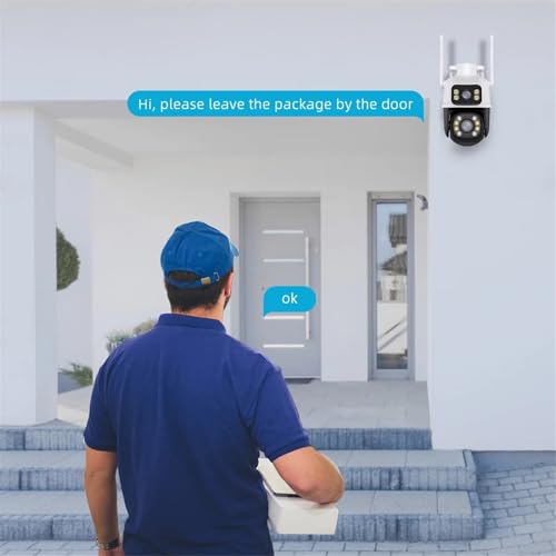 Cámara de vigilancia para exterior resistente al agua con doble lente WiFi de 6 MP 6