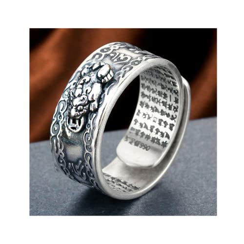Anel Feng Shui Pixiu Mani Mantra Proteção Riqueza, Anéis Pixiu Feng Shui, Amuleto, Riqueza, Sorte, A
