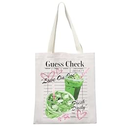 MEIKIUP Iced Matcha Lover Tote Bag Matcha Drink Lover Gift Matcha Barista Gift Green Tea Matcha Merchandise (Iced Matcha TB)