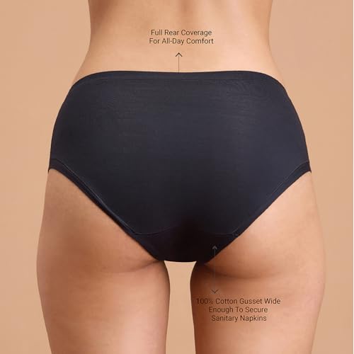 Image of NYKD (NYP383 Super Soft Modal Hipster Panty for Women | Medium Rise & Medium Coverage | Anti-Chafing, Rash-Free Comfort with Super Soft Elastic | All-Day Wear