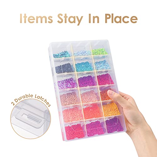 Quefe 6 Pack 36 Grids Clear Plastic Organizer Storage Box Container, Craft Storage With Adjustable Dividers For Beads, Art Diy, Crafts, Jewelry, Fishing Tackle With Label Stickers #TOP4
