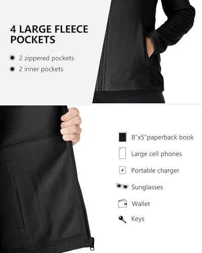 Outdoor Ventures Women's Lightweight Warm Zip Up Long-Sleeve Soft Polar Fleece Jacket for Fall Winter3