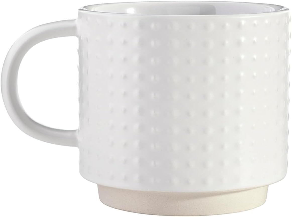 Santa Barbara Design Studio Mugs - Textured White Ceramic Stackable Mug, 16-Ounce, Dots image 3