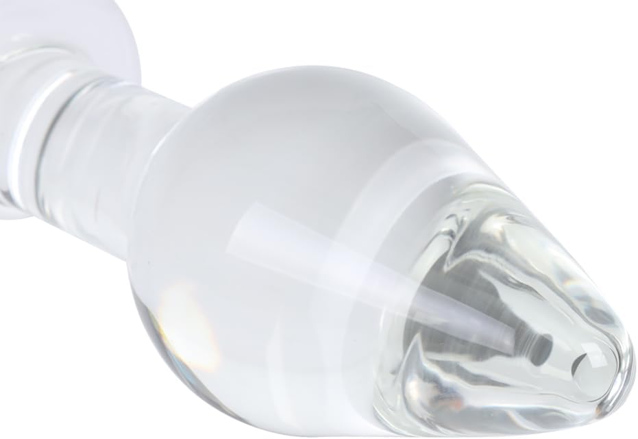 Huge Head Glass Butt Plug Crystal Anal Plug Bum Bomb Plug Trainer Anal Expander Training Sex Toy (L)