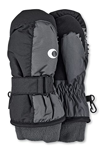 Sterntaler Fäustling Wal mit Daumen, Bündchen und Klettverschluss, wasserdicht (mit Thinsulate-Inlet) - unisex Accessoires für Babys & Kleinkinder - warm und funktional - dunkelgrau, Gr. 3