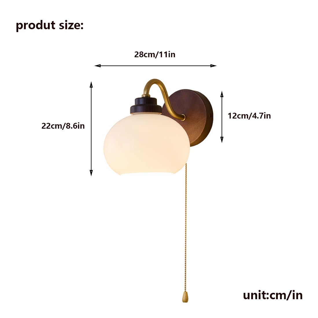 Applique da parete con interruttore a cordicella, paralume in vetro, stile industriale, lampada da comodino in rame, illuminazione moderna per camera da letto, soggiorno, corridoio, cucina, stile rus