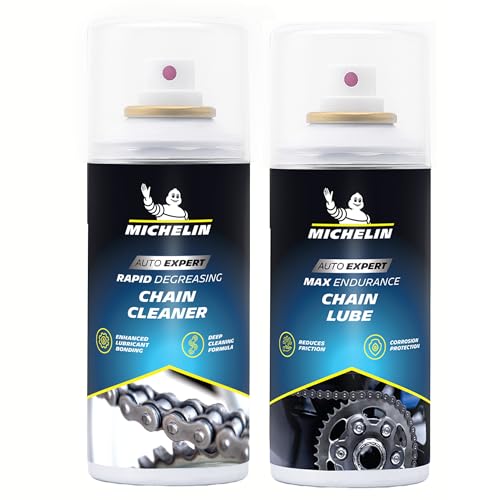 Image of MICHELIN Bike Chain Lube & Cleaner Combo (150ml X 2) | Long-Lasting Lubricant & Powerful Degreaser | Restores Smoothness, Reduces Wear & Enhances Performance | Safe on O /X /Z-Ring Chains