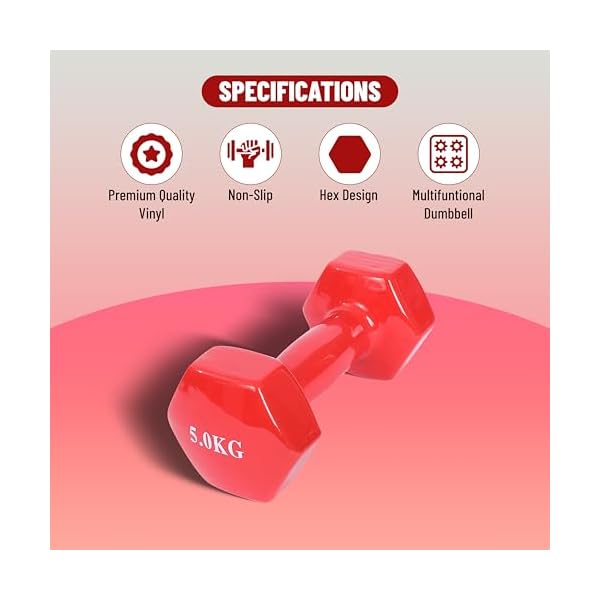 Endless Pair of Vinyl Coated Fixed Dumbbell for Gym Exercises | Material: Iron with Vinyl Coat | Weights for Women and Men - Image 2