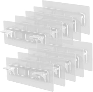 Angoily 10pcs Laminate Non-Marking Support Clear Shelves Clear Hooks Plastic Hooks Self Adhesive Shelves Clips Household Shelf Supports Shelf Support Pegs Floating Shelves Brackets Glass