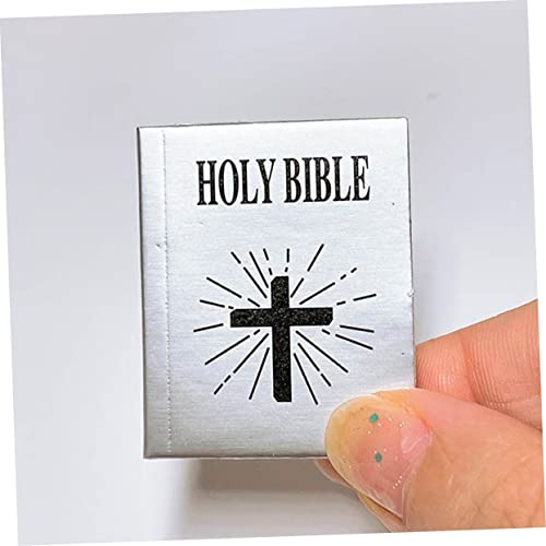 Tofficu 4 Pçs Mini Livros Em Miniatura Da Bíblia Livros Em Branco Acessório Para Casa De Boneca Pape