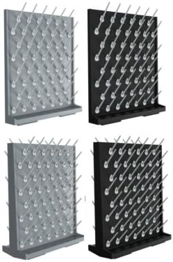 Azzota Pegboard Bench-top/Wall-Mount Laboratory Glassware Drying Rack with 52 Pegs - Black