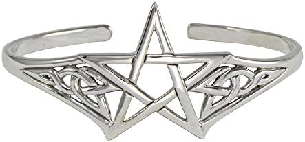 Moonlight Mysteries Sterling Silver Adjustable Cuff Pentagram Pentacle Bracelet