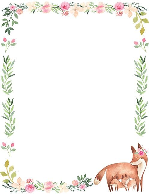Great Papers!Fancy Foxes Letterhead for Invitations, Announcements and Personal Messages, Printer Friendly 8.5" x 11", 50 Pack (2023061)