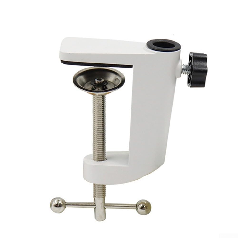 HEIBTENY Desk Lamp with C-shaped Clamp Bracket Made of Aluminium Alloy Provides Strong and Stable Hold Fixed Clamp Holder for the Desk 360° Fixed Rotation (White)