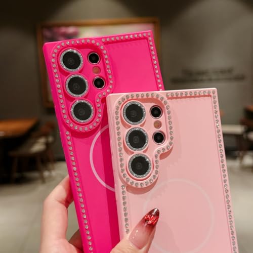 Coque Magnétique S25 Bleue Anti-Rayures et Paillettes Fixation Stable