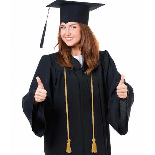 Image of Graduation Honor Cord 68 inch Grad Braided Honor Cords with Tassel Honor Rope Grad Cords for Graduation Students Bachelor Master Doctoral Gown Grad Decor (Gold)