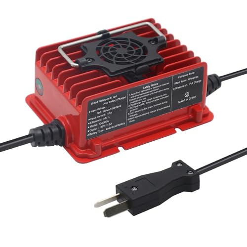 Eseegoo 36 Volts 5 AMP Battery Replacement Charger for 36 Volt Club Car/Yamaha Golf Cart with Crowsfoot Plug Waterproof IP65