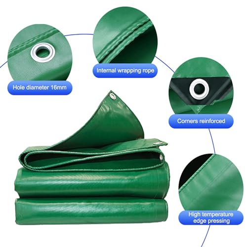 Lona protectora impermeable de 130x210 cm multiusos verde 400 g/m² 4