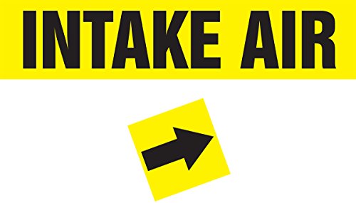 Accuform Signs Signs RPC764BKYLPD Vinyl "Intake Air" Duct Marker for Up to 6" OD Duct, 2-1/2" W x 12" L, Black on Yellow