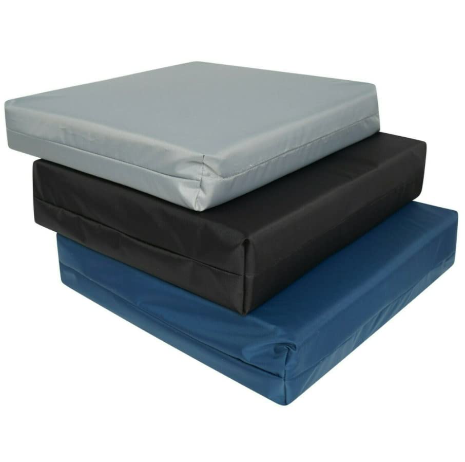 Espuma viscoelástica de alivio de presión profunda, almohadilla de asiento, cojín para silla de ruedas, funda impermeable (negro, 18 x 18 x 4 pulgadas)