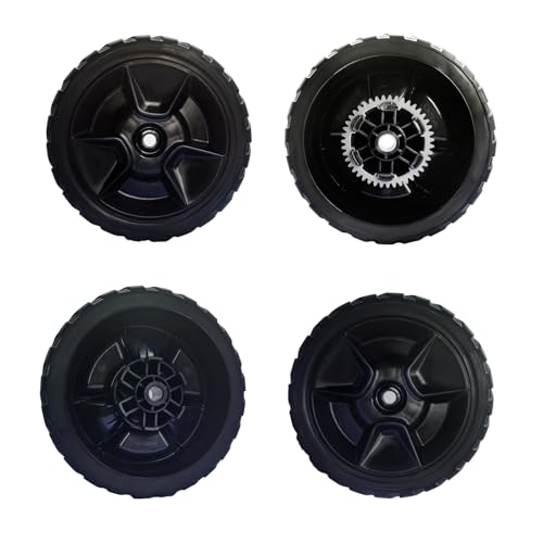 4 Pack Lawn Mower Wheels, Compatible With Honda HRN216 HRN216VKA HRN216VKA, HRN216VKAA Walk Behind Lawn Mower, 2 Rear Wheels 42710-VR8-N00ZA, 2 Front Drive Wheels 44710-VR8-N00ZA, 5 Years Warranty