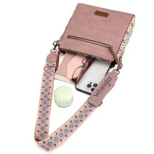 Image of Wrangler Aztec Crossbody Purse Medium Shoulder Bags for Women Western Handbag with Guitar Strap
